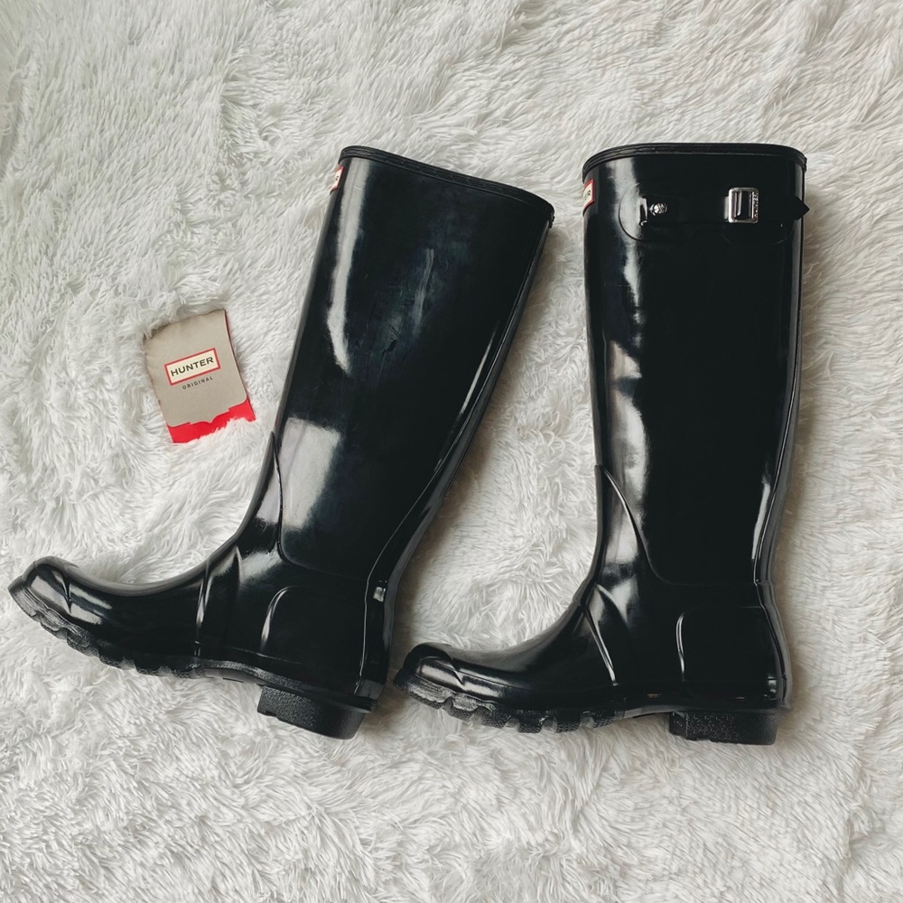 NEW Hunter Women's Tall Gloss Rain Boots size 10